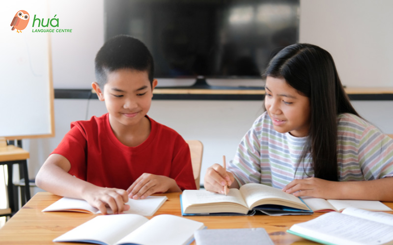 Students studying in a group