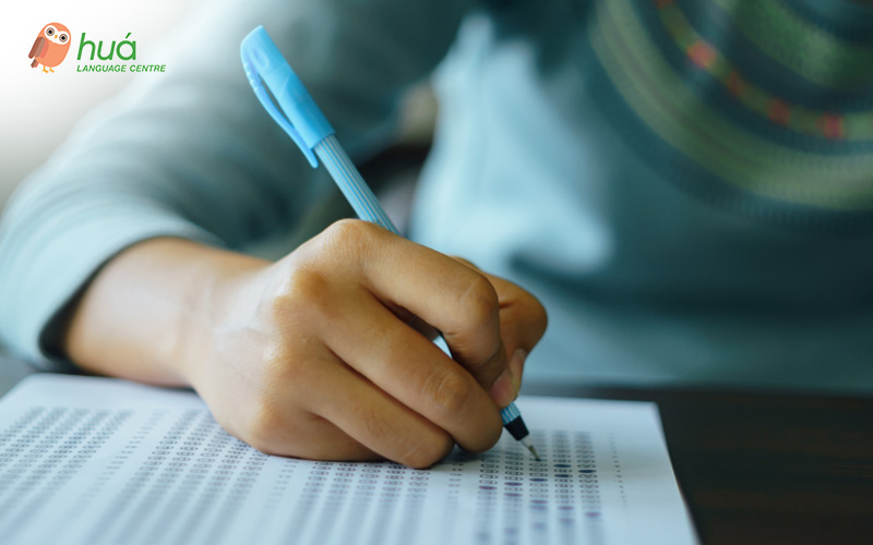 Student taking O level exams