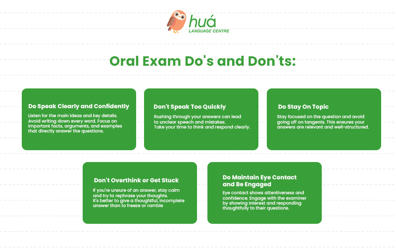 Do and don'ts in an Oral exam