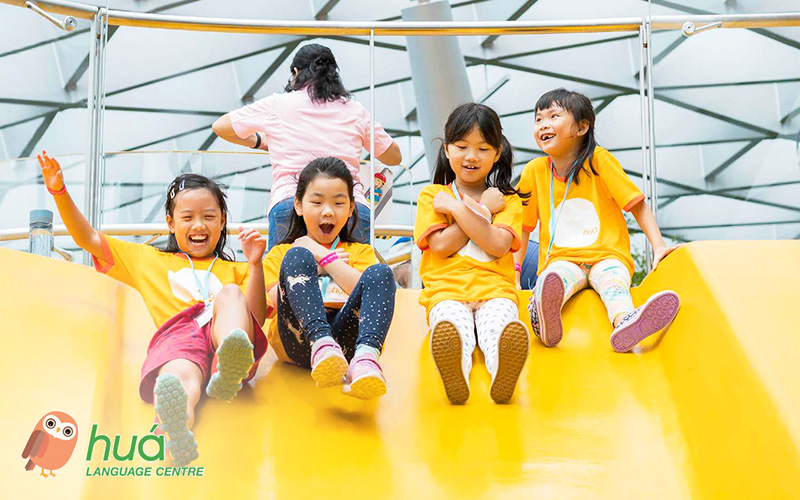 Children enjoying an outdoor Chinese holiday enrichment